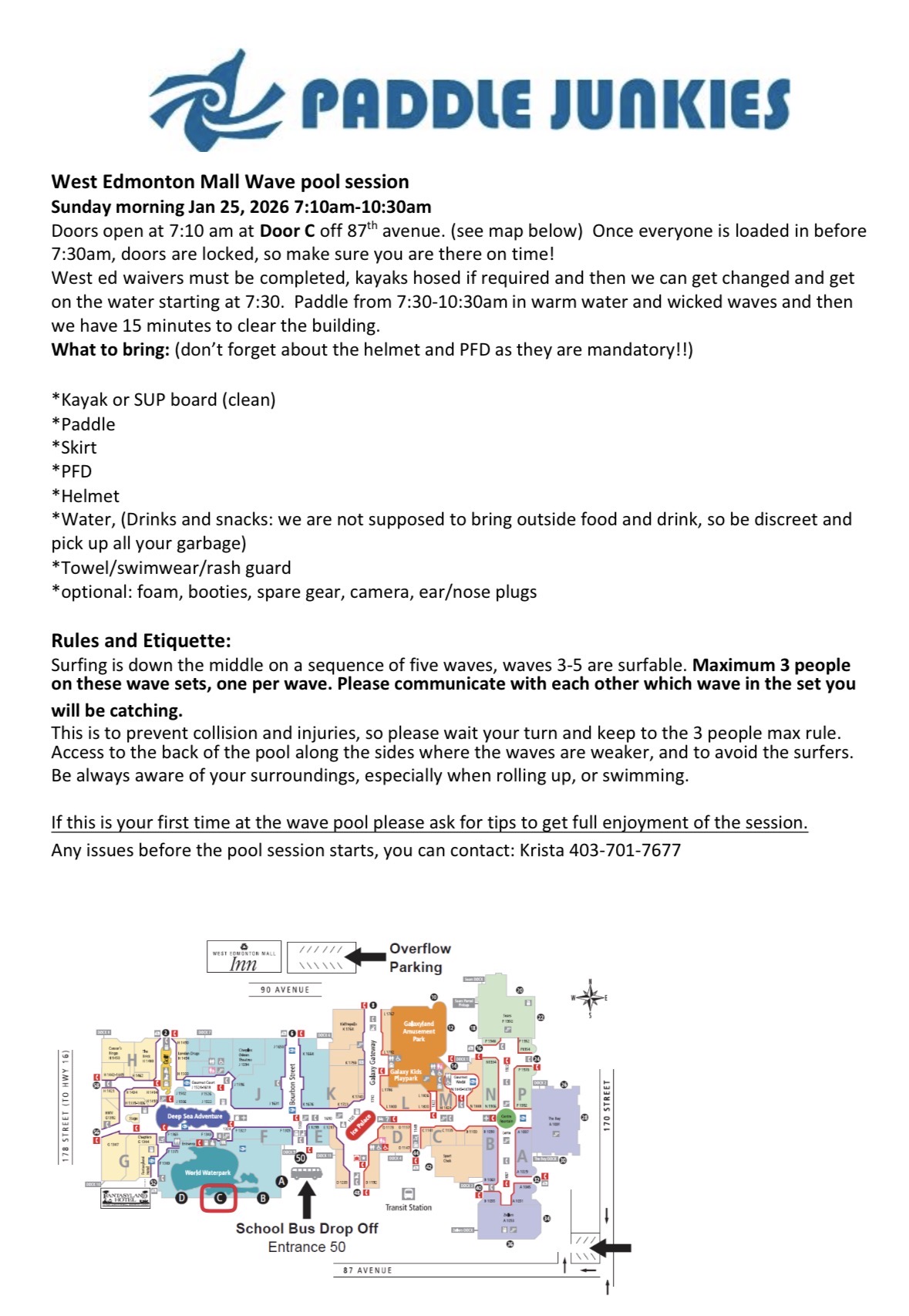 Paddle Junkies Wave Pool at West Edmonton Mall 2026